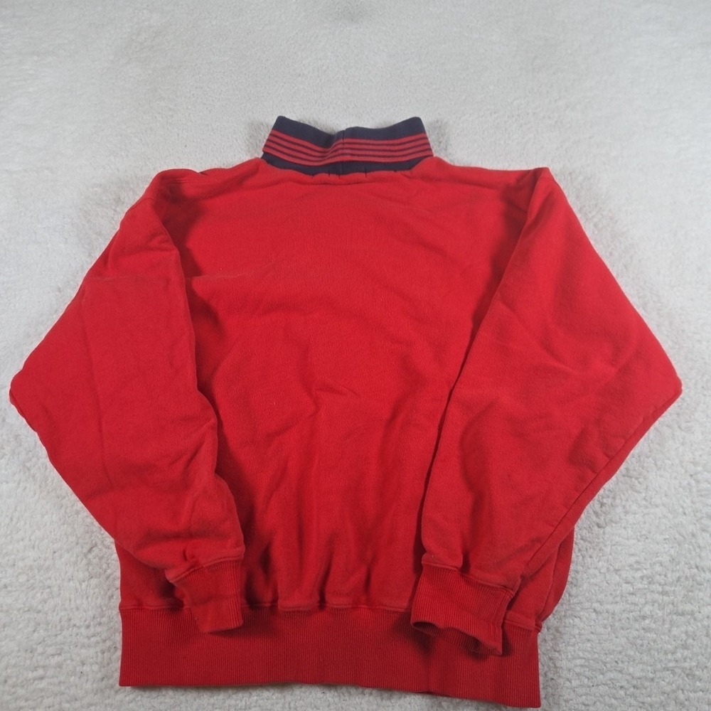 Vintage GIORDANO Sweater Large Red Pullover Turtle Neck 100% Cotton - Picture 6 of 8